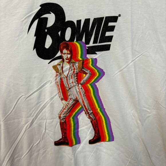 David Bowie Ziggy Stardust Rainbow Starman Rock Tee XL - Picture 2 of 4